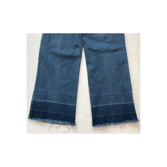 Bebe Capri Crop Jeans Wide Leg Frayed Hem Distressed Blue Women’s 29 - Picture 6 of 7